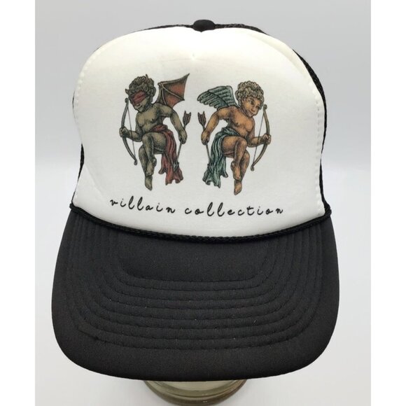 Vintage Nissin Villain Collection Trucker Hat Angel Devil Good Evil Snapback Cap - Picture 1 of 8